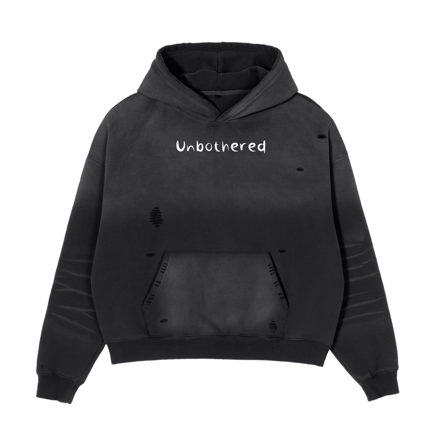 Frayed Sunfade Boxy Hoodie: Unbothered- Silent