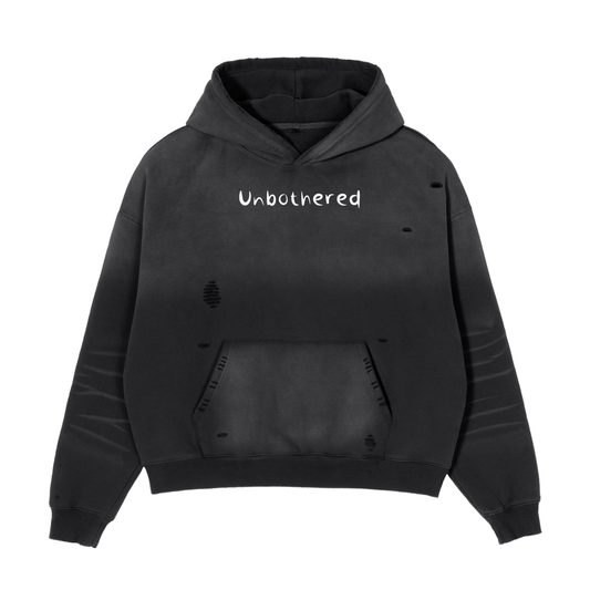 Frayed Sunfade Boxy Hoodie: Unbothered- Silent