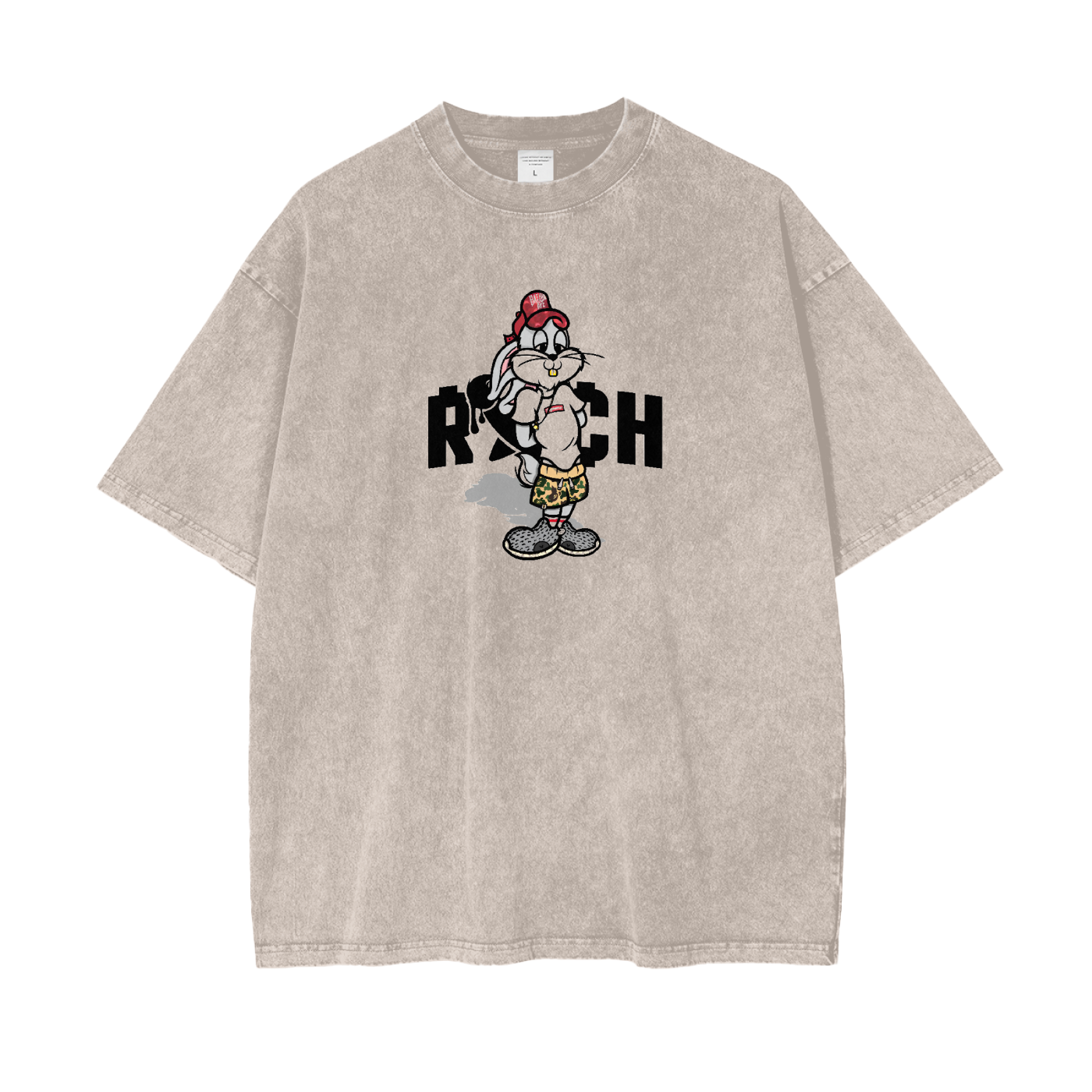 Oversize Snow Washed T-Shirt: Bugs Bunny RICH